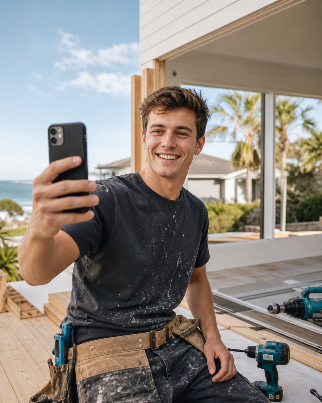 Local tradie filming behind-the-scenes content