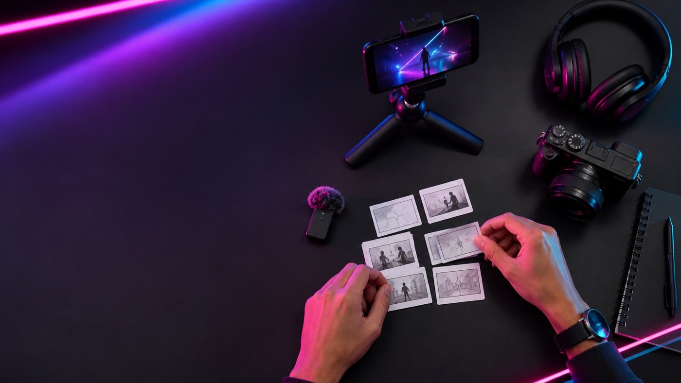 Social media content production workspace